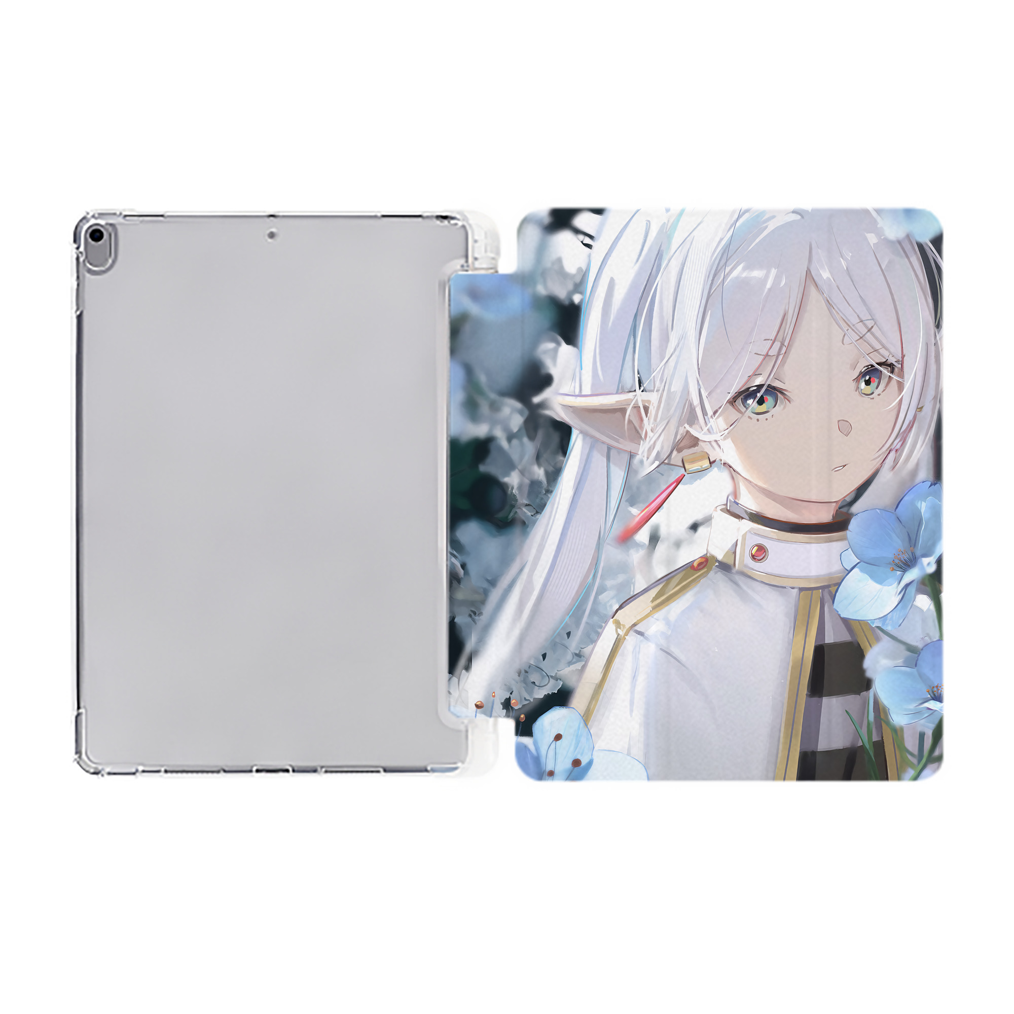 （画像用） 葬送のフリーレン Frieren IPad ケース ペン収納付き 三つ折りスタンド PUレザー×シリコン 対応機種9.5/10.5/10.9インチ